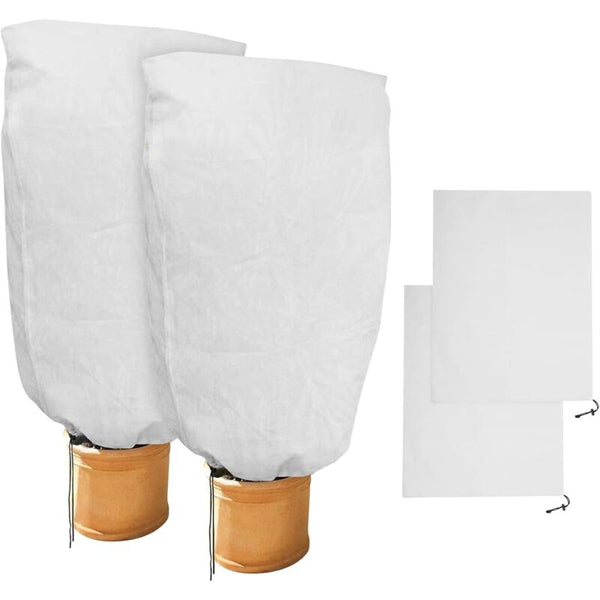 2 Pieces Plant Winter Protection Bags For Potted Plants White Solid 100 X 80 Cm Other Plant Care & Accessories