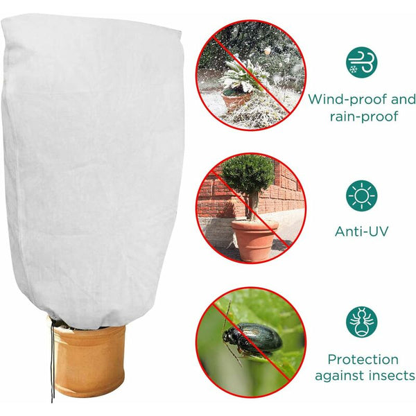 2 Pieces Plant Winter Protection Bags For Potted Plants White Solid 100 X 80 Cm Other Plant Care & Accessories