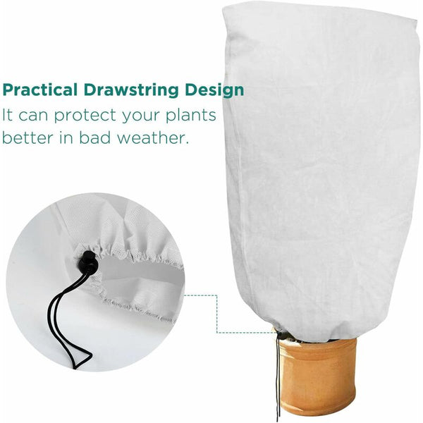 2 Pieces Plant Winter Protection Bags For Potted Plants White Solid 100 X 80 Cm Other Plant Care & Accessories