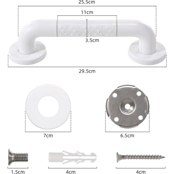 2 Stainless Steel Bathroom Grab Bars 30Cm Handles & Rails