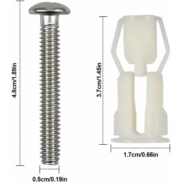 2 Pcs Toilet Lid Expansion Screw Seat Fixing Set Replacement Parts Toilet Seats