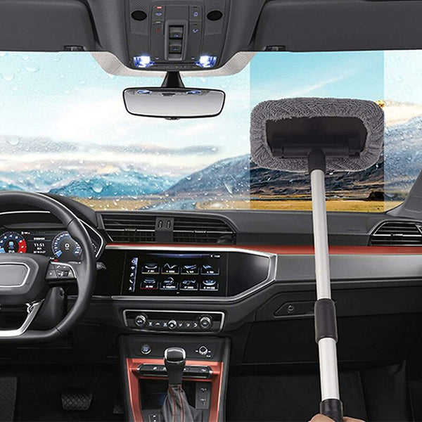 Windshield Cleaning Brush Car Window Wash With Extendable Handle Microfiber Pad 180 Degree Rotation Defogger Other Automotive Care Supplies