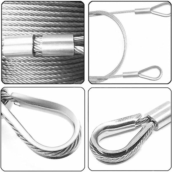 250 Pcs Aluminum Wire Rope Thimbles & Double Barrel Sleeves Assortment Wire & Cable Connectors