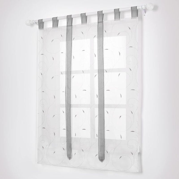 Embroidery Roman Blinds Sheer Curtains Decoration For Bedroom Balcony Kitchen Grey 80Cmx140cm Blinds & Shades