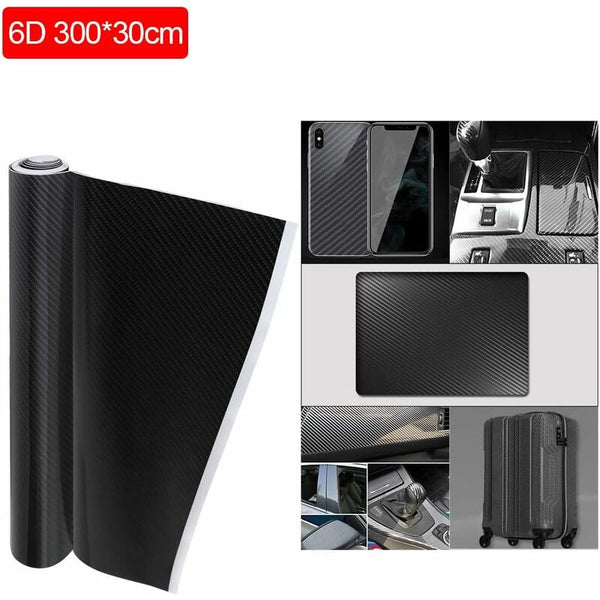6D Waterproof Car Sticker Film Carbon Fiber Vinyl Adhesive 30300Cm Non For Computer Phone Case Decals & Stickers