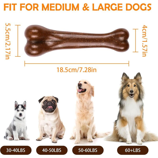 Indestructible Chew Bones Light Beef And Bacon Flavor For Large Medium Dogs Dental Care Teeth Dog Toys
