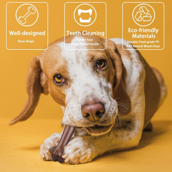 Indestructible Chew Bones Light Beef And Bacon Flavor For Large Medium Dogs Dental Care Teeth Dog Toys