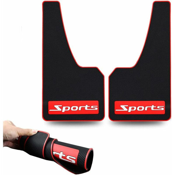 Car Soft Material Universal Fit Black Rubber Splash Guards Mudguards No Collision 17" X 9" 0.2" Mud Flaps