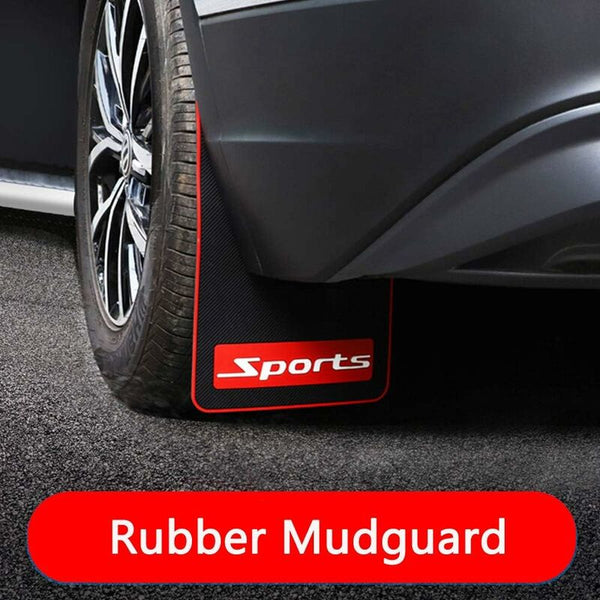 Car Soft Material Universal Fit Black Rubber Splash Guards Mudguards No Collision 17" X 9" 0.2" Mud Flaps
