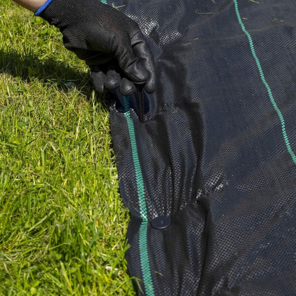 Pack Of 100 Ground Stakes For Fixing Weed Control Fabric Or Mole Netting Black Lawn Stakes
