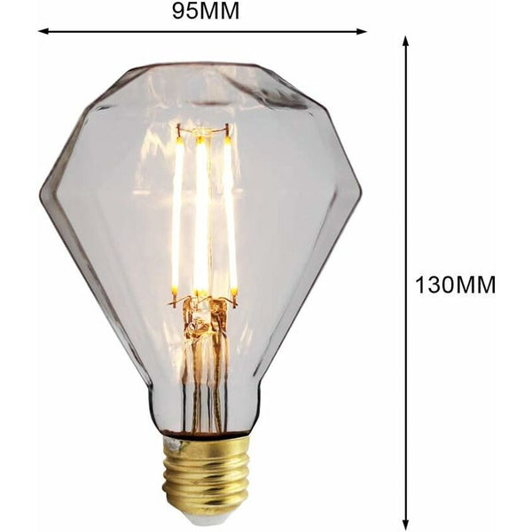 Led Bulbs 4W Diamond Edison G95 220/240V E27 Specialty Decorative (Transparent) [Energy Class D] Light Bulbs