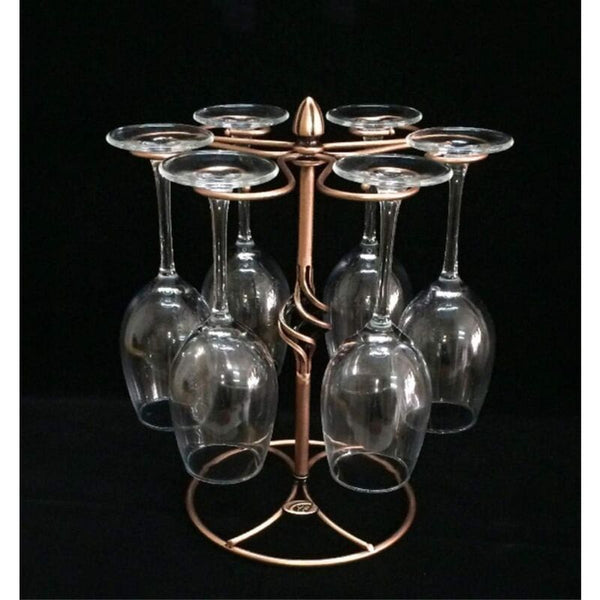 1Pc Wine Glass Rack Stemware Holder With Drying Holds 6 Glasses(Wine Not Included). Racks