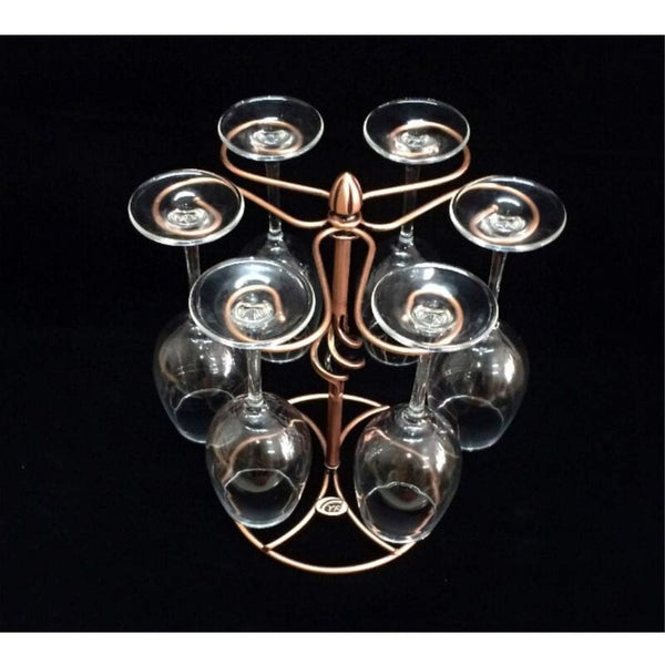 1Pc Wine Glass Rack Stemware Holder With Drying Holds 6 Glasses(Wine Not Included). Racks