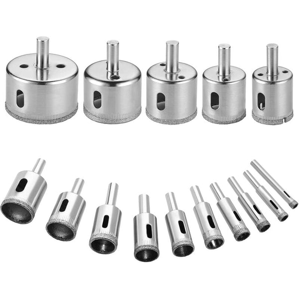 Diamond Drill Bit 15 Pcs Hole Saw Tools Set For Glass/Tile/Ceramic/Marble/Porcelain Carbon Steel Drill Bits
