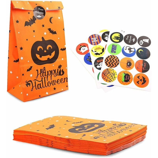 Halloween Paper Bag Candy Gift Set 36 Pcs Kraft Kids Birthday Party Wedding Wrapping Gift Bags