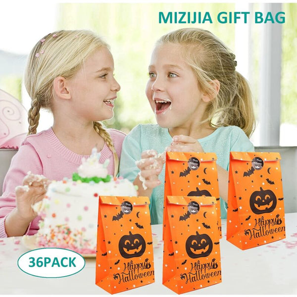 Halloween Paper Bag Candy Gift Set 36 Pcs Kraft Kids Birthday Party Wedding Wrapping Gift Bags