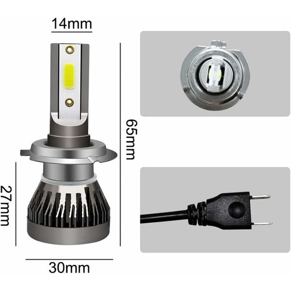 H7 Car Headlight Mini Led Lamp Bulbs Kit 6000K 2 Pcs Led Car Lights