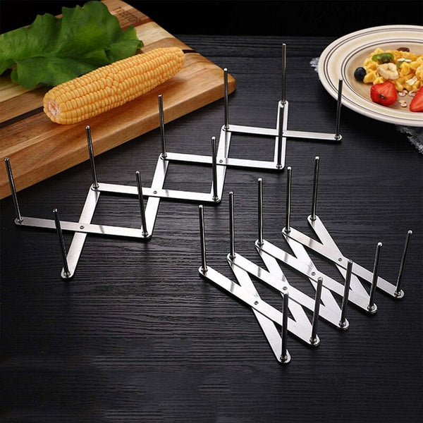 2 Pcs Stainless Steel Lid Rack Kitchen Utensil Organizer Adjustable Design Holder For Storing Pots Glass Lids Sink Organisers