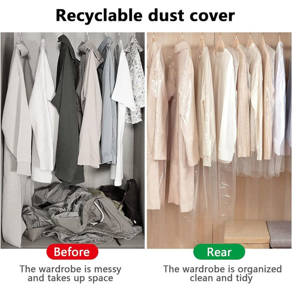 30 Pieces Garment Covers Dustproof Pouch Transparent Protective For Dress Suits Coats 60 X 120 Cm Garment Bags