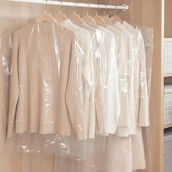 30 Pieces Garment Covers Dustproof Pouch Transparent Protective For Dress Suits Coats 60 X 120 Cm Garment Bags