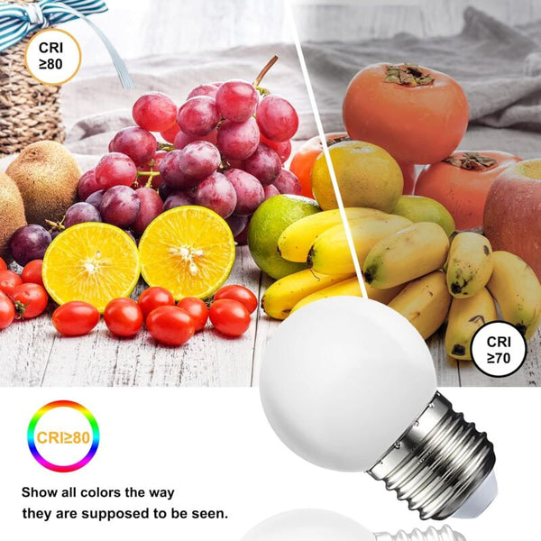 Pack Of 10 E27 G45 Led Globe Warm White 3000K 5W Matte Polycarbonate Shell Non Dimmable [Energy Class G] Light Bulbs