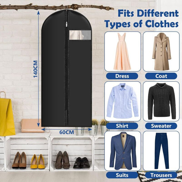 Garment Covers 60 X 140 Cm Pack Of Waterproof Dustproof Clothes With Zip Hanging For Storage Garment Bags
