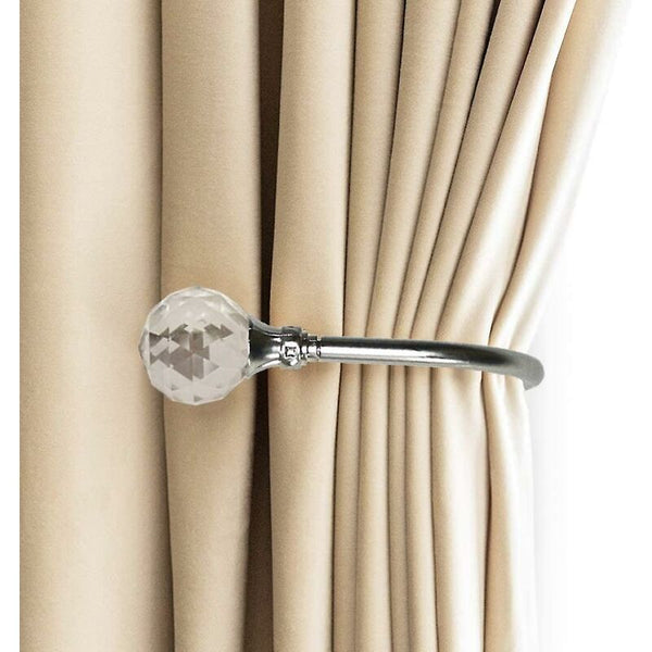 Curtain Tiebacks Wall Hooks U Metal Metallic 2 Pack (Silver) Curtain Poles & Accessories