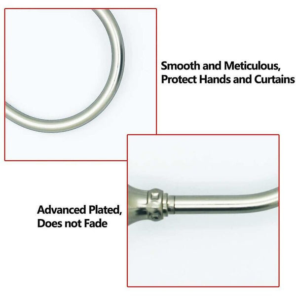 Curtain Tiebacks Wall Hooks U Metal Metallic 2 Pack (Silver) Curtain Poles & Accessories