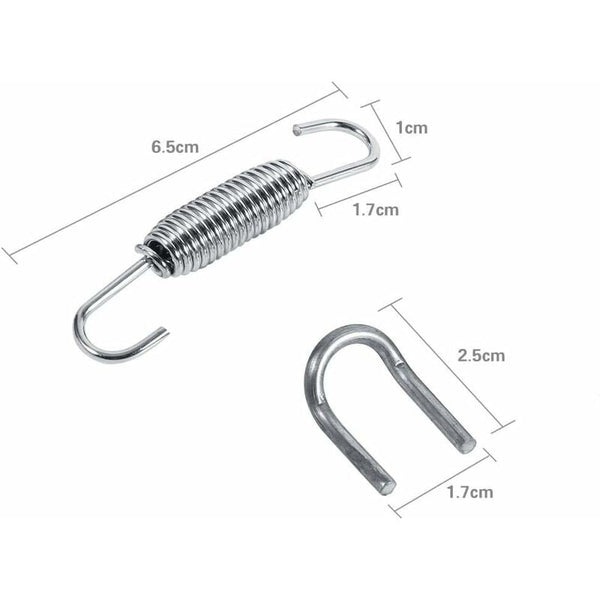 2 Pcs Exhaust Pipe Spring65mm Length Muffler Swivel Stainless Steel Rotating Mounting Springs With Exhaust Pipes
