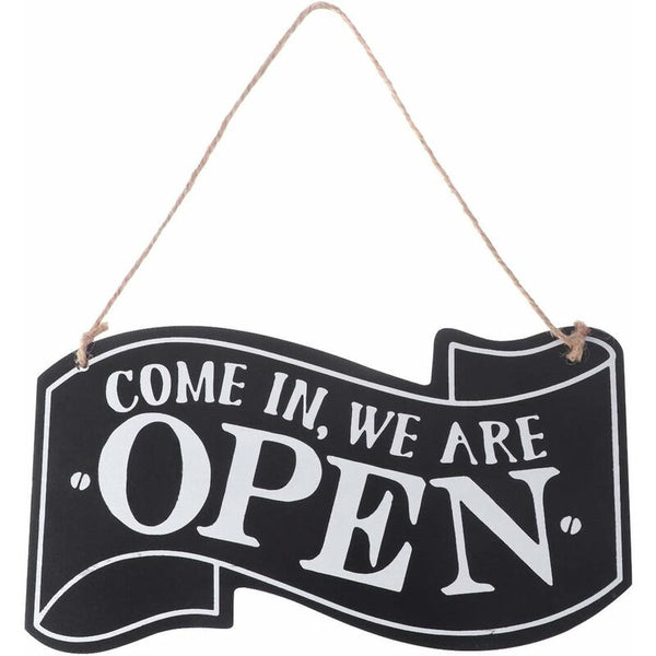 Two Sided Open And Closed Wooden Sign With Rope For Hanging Vintage (Black) Plaques & Signs