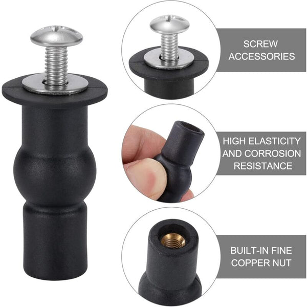 Toilet Seat Fixing Hinge Screws For General Seats 4Pcs Black Toilet Seats