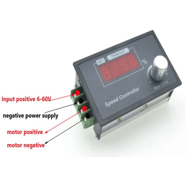Pwm Dc Motor Speed Controller Pwm) 6 60V 12V 24V 36V 48V 30A Adjustable Regulator With Rotary Knob Switches & Controls