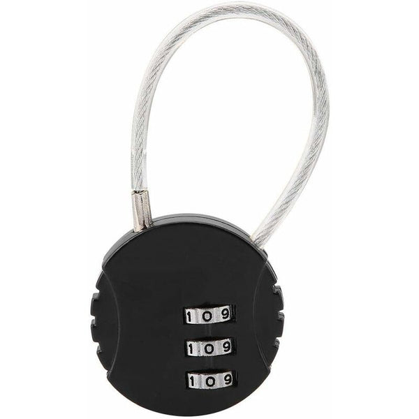 3 Digit Combination Steel Cable Padlock For Luggage & Suitcases Combination Padlocks
