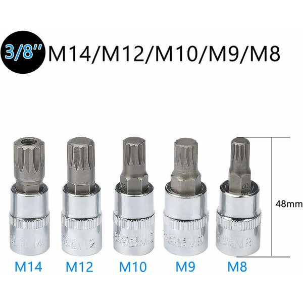 10 Pcs M4 M18 Torx Spline Bit Socket Set Triple Square With Storage Case Sockets & Socket Sets