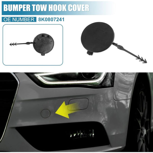 Car Front Tow Bumper Hook Cover 8K0807241 Eye Trailer Cap Black Bumpers