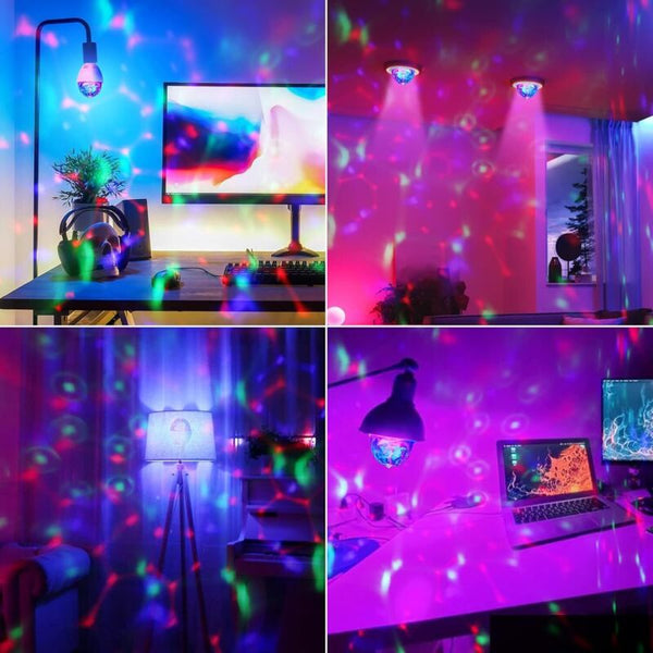 Led Party Lampautomatic Rotating 3W Multi Color Light Bulb Disco Effect Suitable For All Lamps With E27 Light Bulbs