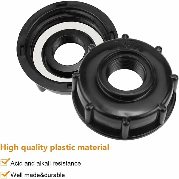 2 Pcs Ibc Tank Adapter 3/4 Inch Garden Hose S60x6 Plastic Water Lid For Cube 1000 Connectors Valves & Accessories