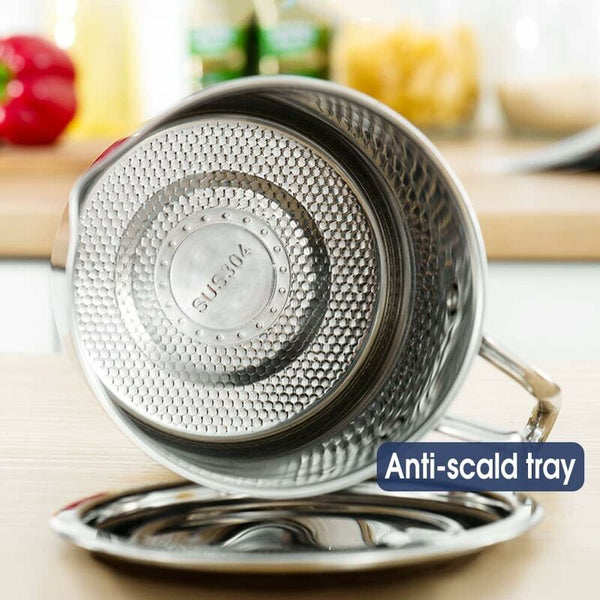 Oil Pot Grease Can Stainless Steel Storage With 2 Liter In Dust Cover For Fine Mesh Sieve Non Slip Plate Frying Other Kitchen Gadgets