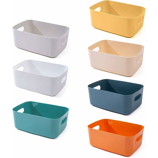 7 Pack Stackable Storage Baskets With Handles For Kitchen Shelf Bathroom Nursery Closet Storage Bins & Baskets