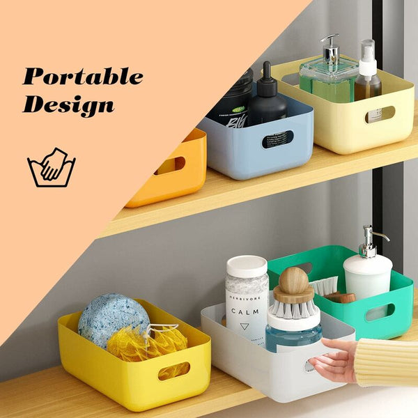 7 Pack Stackable Storage Baskets With Handles For Kitchen Shelf Bathroom Nursery Closet Storage Bins & Baskets