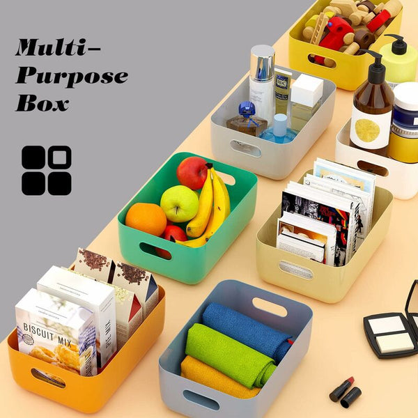 7 Pack Stackable Storage Baskets With Handles For Kitchen Shelf Bathroom Nursery Closet Storage Bins & Baskets