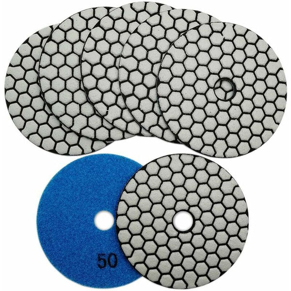 7 Pcs Diamond Polishing Disc 4"/100Mm Dry Pads For Marble Granite Stone Concrete (50) Mitts Bonnets & Buffing Pads