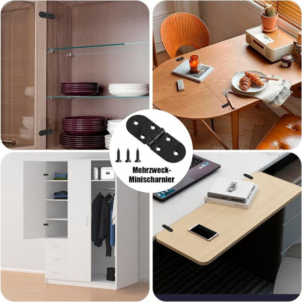 4 Pcs Stainless Steel 180 Degree Folding Table Hinges With Screws Door Hinges