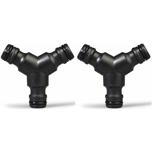 Plastic Snap On Hose Splitter (3 Way) Y Male Garden Connector 2 Pack Connectors Valves & Accessories