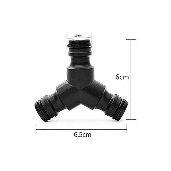 Plastic Snap On Hose Splitter (3 Way) Y Male Garden Connector 2 Pack Connectors Valves & Accessories