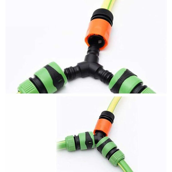Plastic Snap On Hose Splitter (3 Way) Y Male Garden Connector 2 Pack Connectors Valves & Accessories