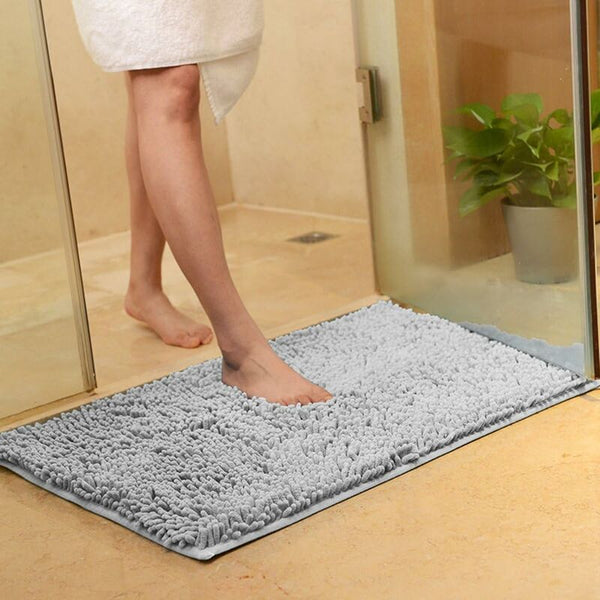 Soft Shag Bath Mat 60X90cm Non Slip Absorbent Microfiber Chenille Rug Bath Mats Rugs & Toilet Covers