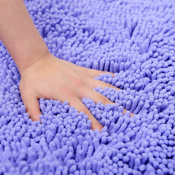 Soft Shag Bath Mat 60X90cm Non Slip Absorbent Microfiber Chenille Rug Bath Mats Rugs & Toilet Covers