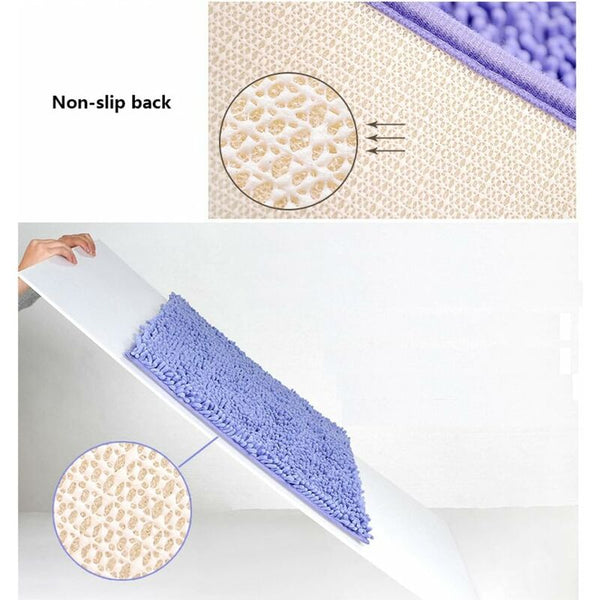 Soft Shag Bath Mat 60X90cm Non Slip Absorbent Microfiber Chenille Rug Bath Mats Rugs & Toilet Covers