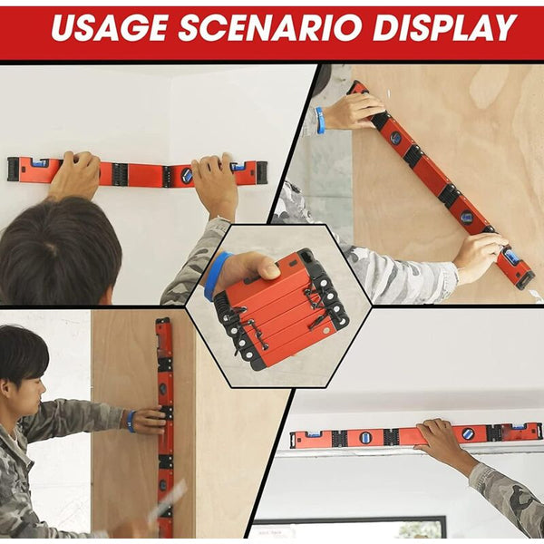 Foldable Level 5 Section Multi Angle Magnetic Tool With 4 Leveling Bubbles 45A 90A 180A Multifunction Levels